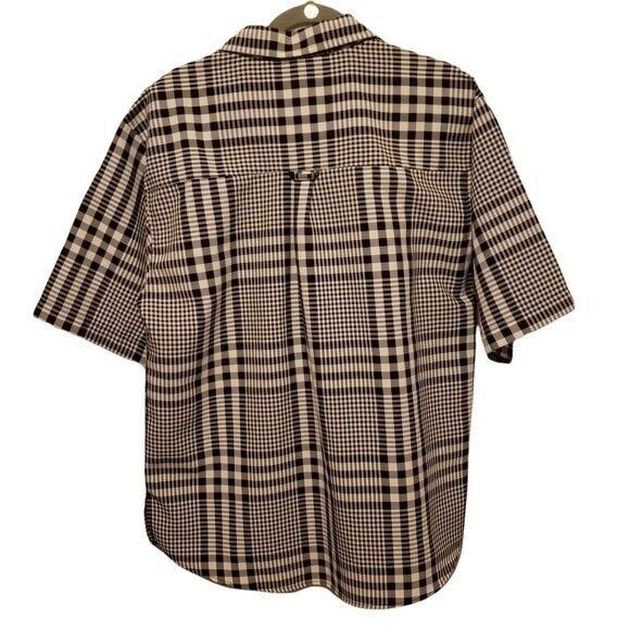 Numen Mens Sz L Blue White Plaid Short Sleeve Button Down Shirt - Picture 4 of 9